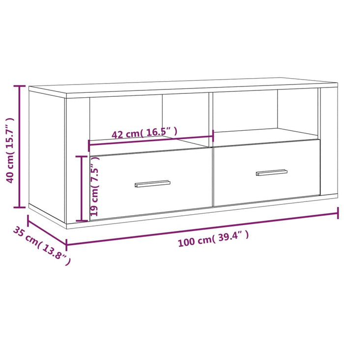 Mobile Porta TV Nero 100x35x40 cm in Legno Multistrato 816809