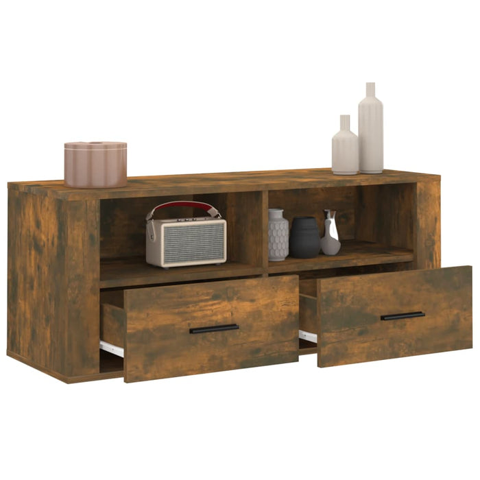 Mobile TV-Credenza per TV-Console TV Rovere Fumo 100x35x40 cm in Legno Multistrato 346381