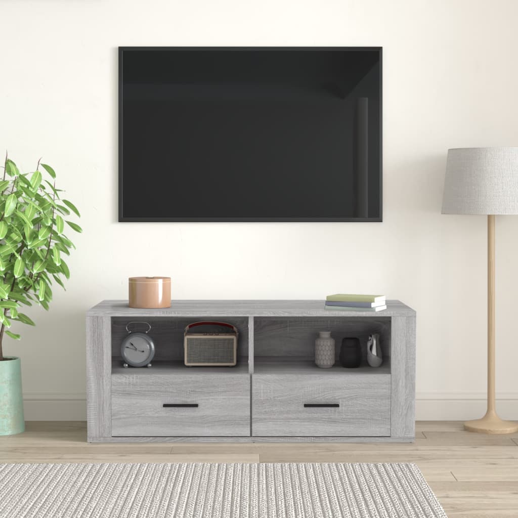 Mobile TV Grigio Sonoma 100x35x40 cm in Legno Multistrato 816814