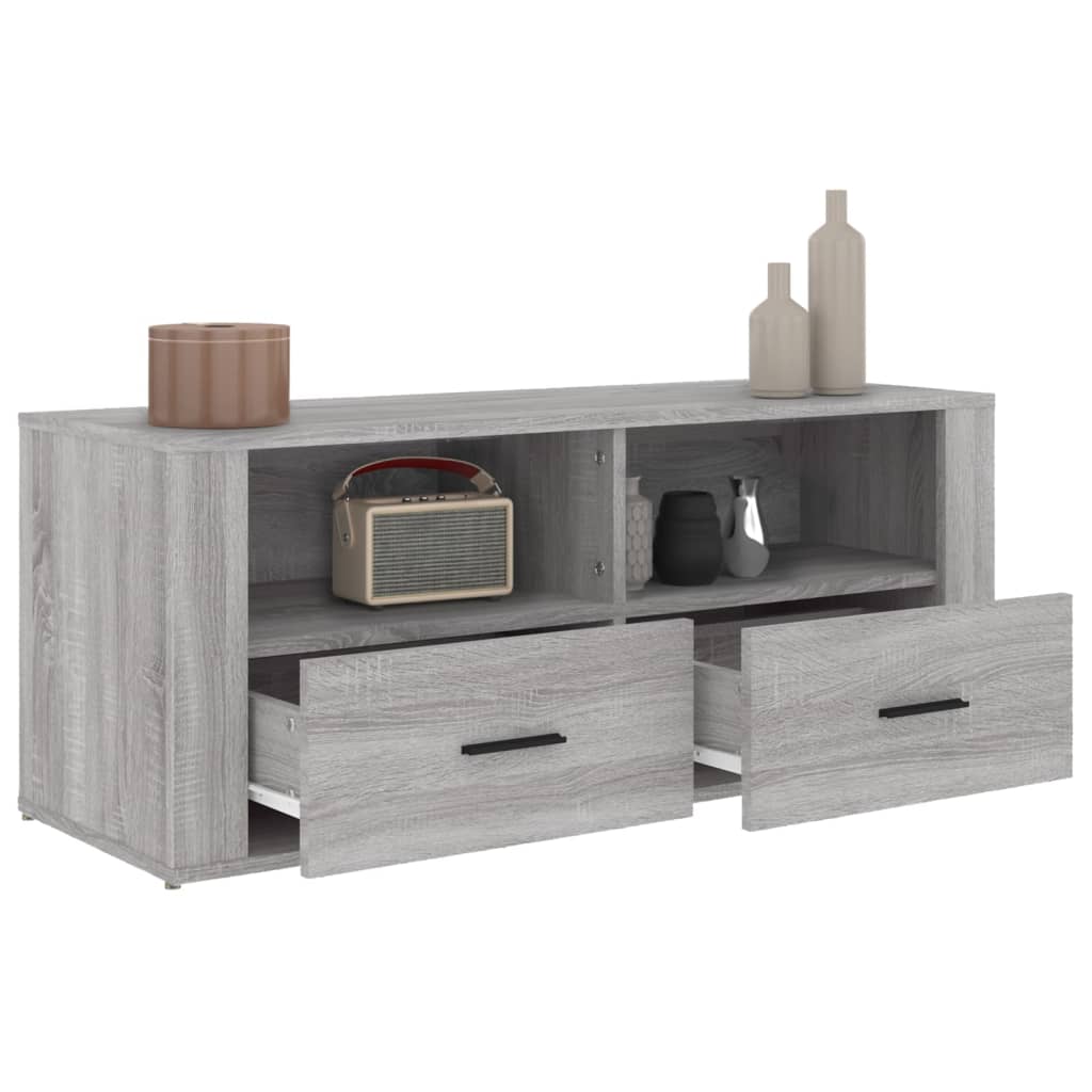 Mobile TV-Credenza TV-Console TV Grigio Sonoma 100x35x40 cm in Legno Multistrato 813655