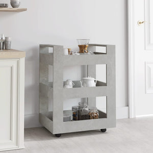 Carrello da Cucina-Scaffale per Cucina Grigio cemento 60x45x80 cm Legno Multistrato 853845