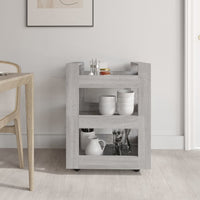 Carrello da Cucina Grigio Sonoma 60x45x80 cm Legno Multistrato 816822