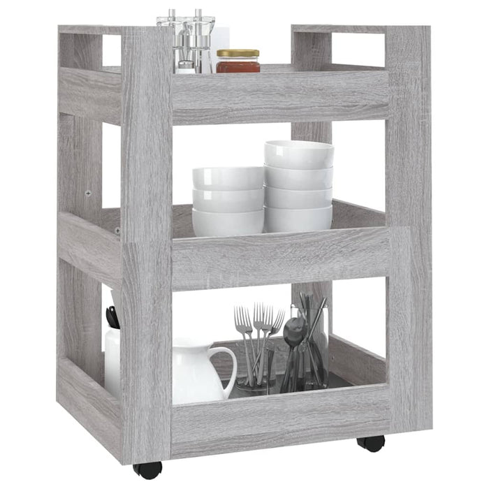 Carrello da Cucina Grigio Sonoma 60x45x80 cm Legno Multistrato 816822