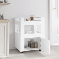 Carrello da Cucina Bianco 60x45x80 cm in Legno Multistrato cod mxl 67575