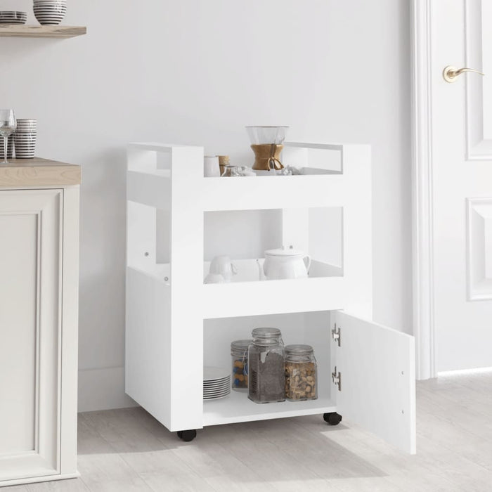 Carrello da Cucina Bianco 60x45x80 cm in Legno Multistrato cod mxl 67575