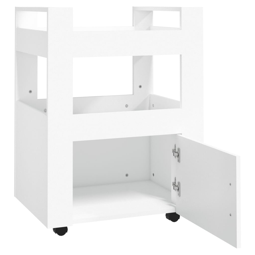 Carrello da Cucina Bianco 60x45x80 cm in Legno Multistrato cod mxl 67575