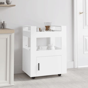 Carrello da Cucina Bianco 60x45x80 cm in Legno Multistrato cod mxl 67575
