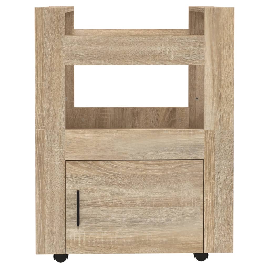 Carrello da Cucina-Scaffale per Cucina rovere sonoma 60x45x80 cm Legno Multistrato 498764