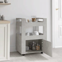Carrello da Cucina-Scaffale per Cucina Grigio cemento 60x45x80 cm Legno Multistrato 117879
