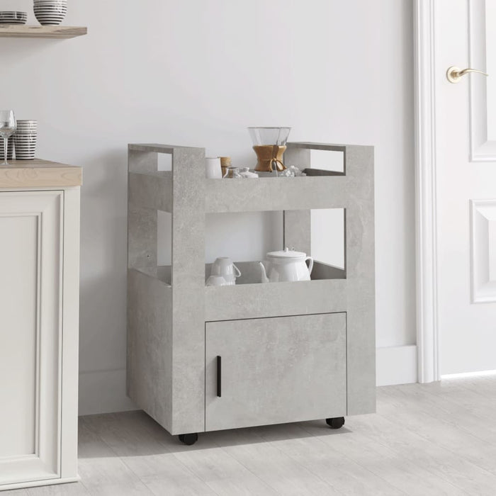 Carrello da Cucina-Scaffale per Cucina Grigio cemento 60x45x80 cm Legno Multistrato 117879
