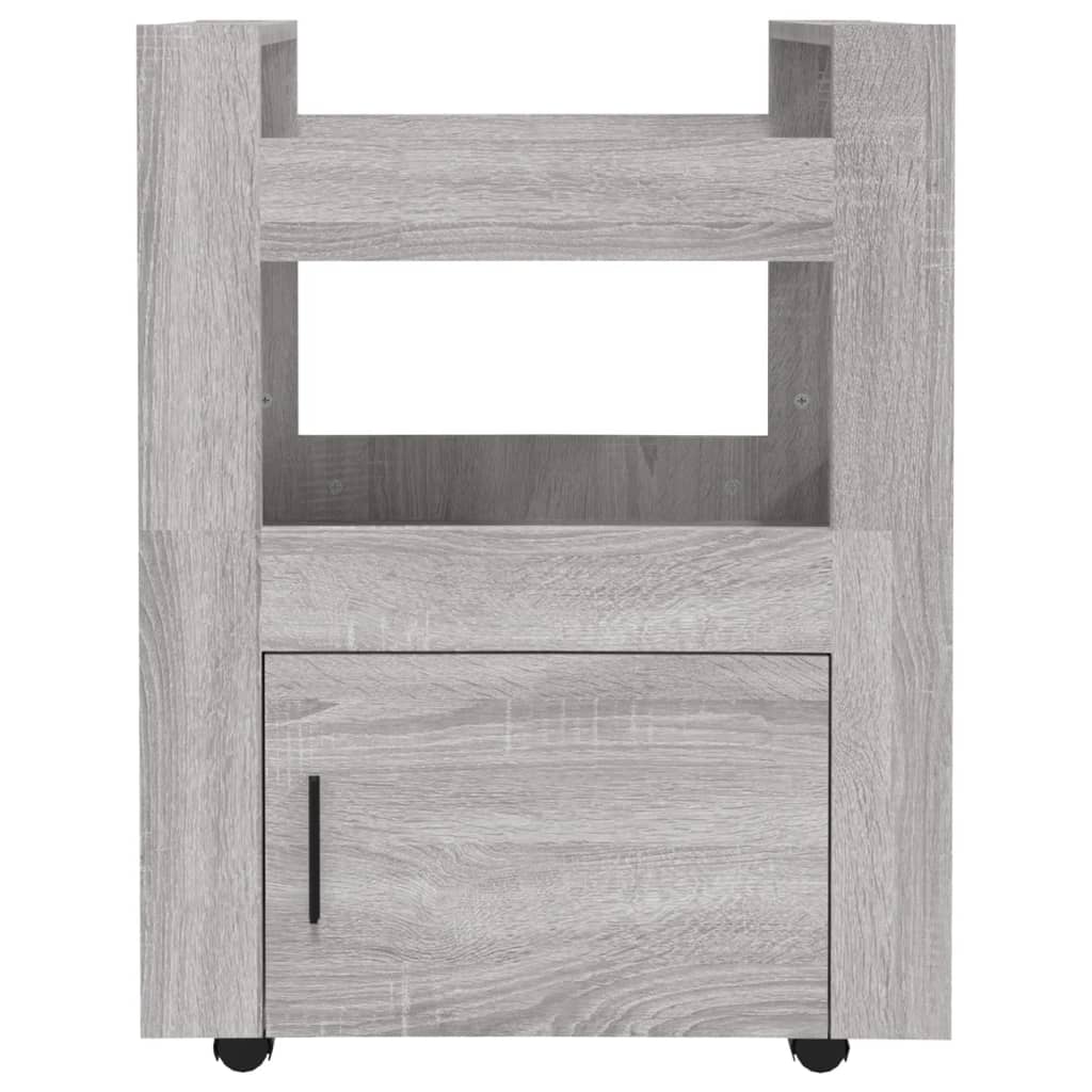 Carrello da Cucina-Scaffale per Cucina Grigio Sonoma 60x45x80 cm Legno Multistrato