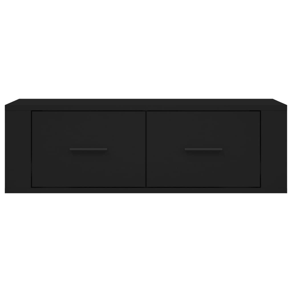 Mobile Porta TV Sospeso Nero 80x36x25 cm in Legno Multistrato 816833