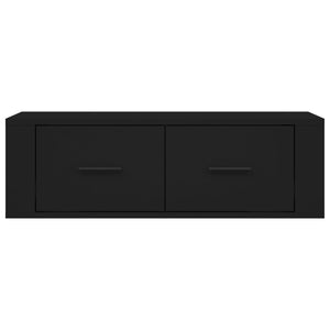 Mobile Porta TV Sospeso Nero 80x36x25 cm in Legno Multistrato 816833