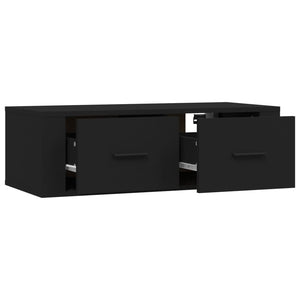 Mobile Porta TV Sospeso Nero 80x36x25 cm in Legno Multistrato 816833