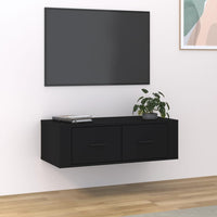 Mobile Porta TV Sospeso Nero 80x36x25 cm in Legno Multistrato 816833