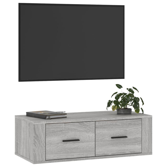 Mobile TV Pensile Grigio Sonoma 80x36x25cm in Legno Multistrato 816838