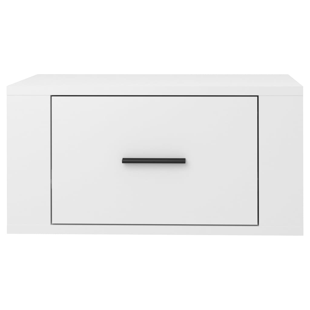Comodini a Muro 2 pz-Set di 2 Tavolino da notte Bianco Lucido 50x36x25 cm