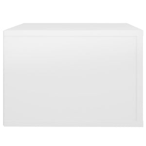 Comodini a Muro 2 pz-Set di 2 Tavolino da notte Bianco Lucido 50x36x25 cm
