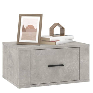 Comodino a Muro Grigio Cemento 50x36x25 cm 816848