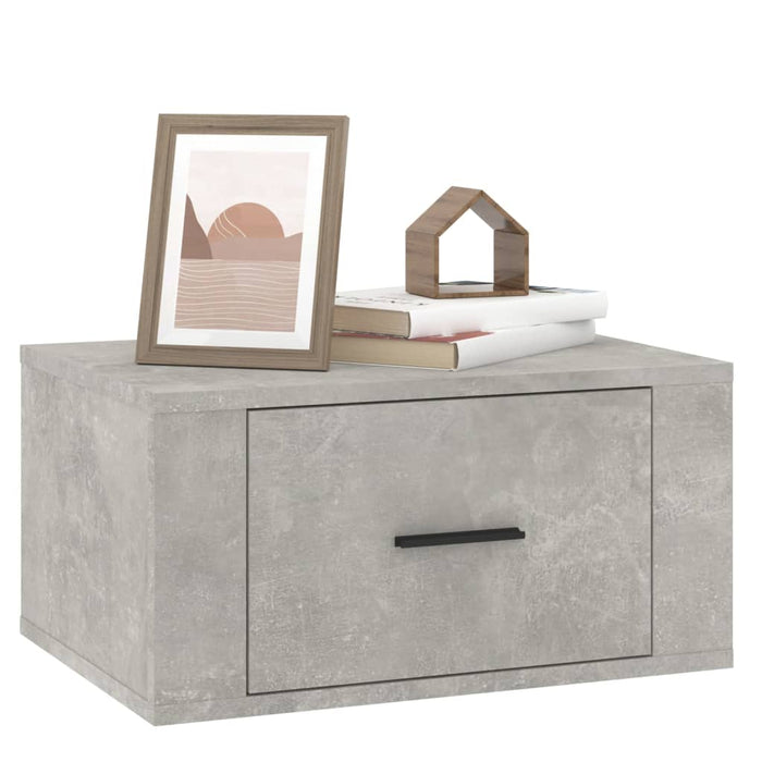 Comodino a Muro Grigio Cemento 50x36x25 cm 816848