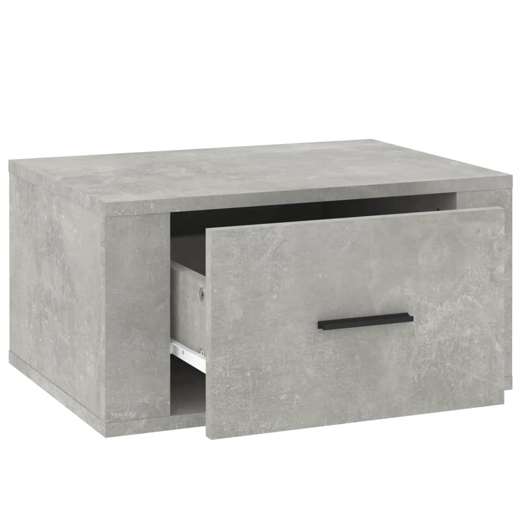 Comodino a Muro Grigio Cemento 50x36x25 cm 816848