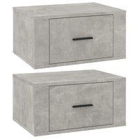 Comodini a Muro 2 pz-Set di 2 Tavolino da notte Grigio Cemento 50x36x25 cm