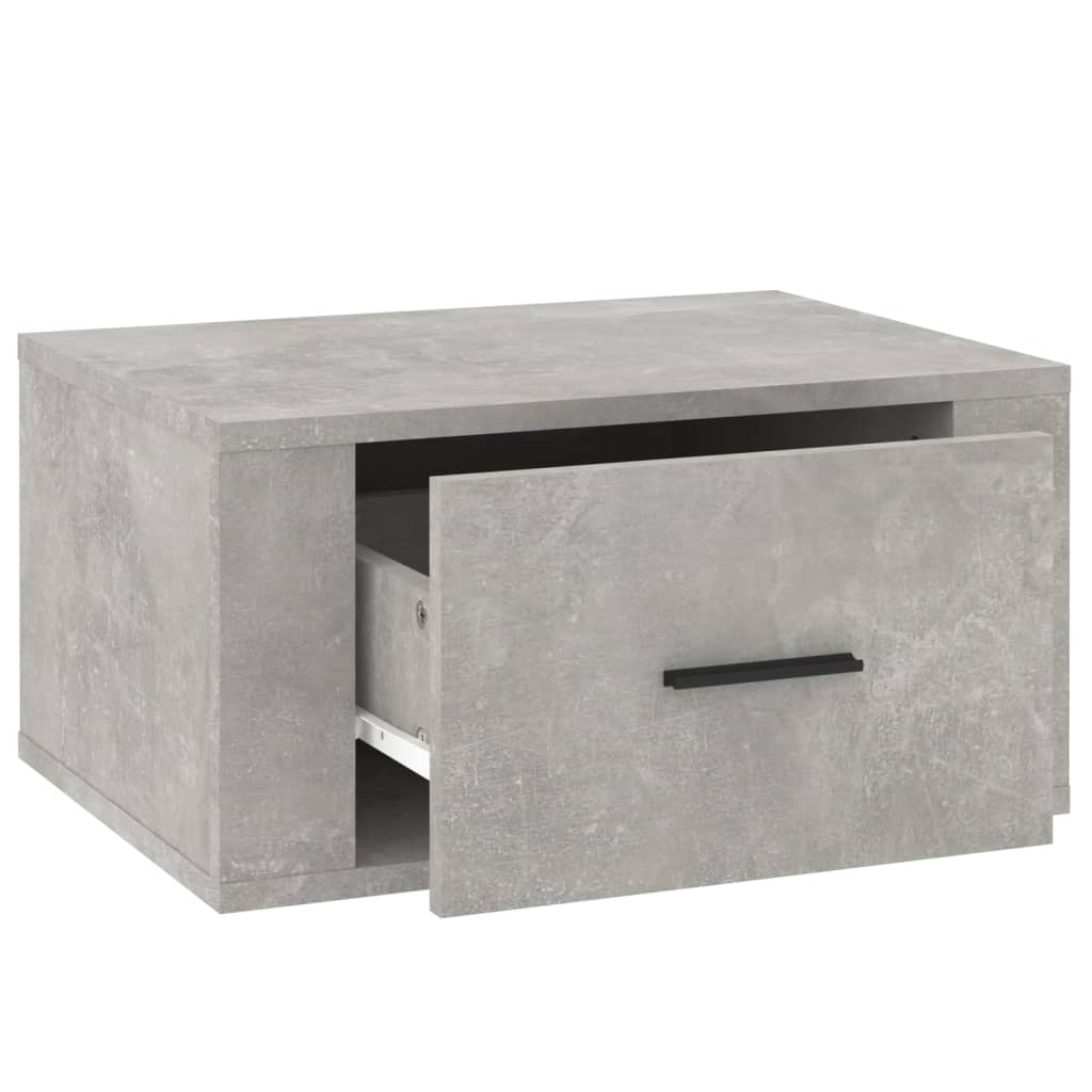 Comodini a Muro 2 pz-Set di 2 Tavolino da notte Grigio Cemento 50x36x25 cm