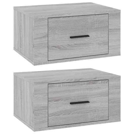 Comodini a Muro 2 pz-Set di 2 Tavolino da notte Grigio Sonoma 50x36x25 cm
