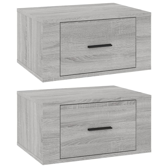 Comodini a Muro 2 pz-Set di 2 Tavolino da notte Grigio Sonoma 50x36x25 cm