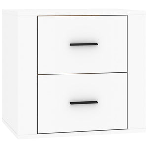 Comodino a Muro-Tavolino da notte sospeso Bianco 50x36x47 cm