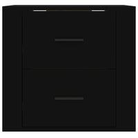 Comodino a Muro-Tavolino da notte sospeso Nero 50x36x47 cm