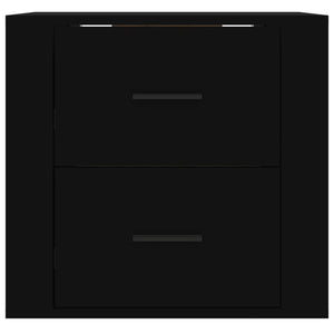 Comodino a Muro-Tavolino da notte sospeso Nero 50x36x47 cm