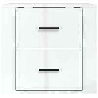 Comodino a Muro Bianco Lucido 50x36x47 cm 816858