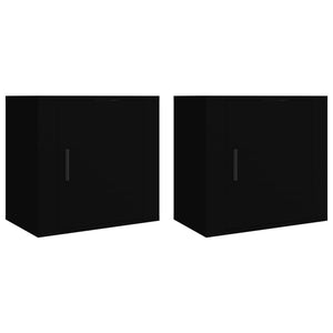 Comodini a Muro 2 pz-Set di 2 Tavolino da notte Nero 50x30x47 cm