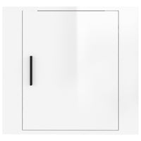 Comodino a Muro Bianco Lucido 50x30x47 cm 816868