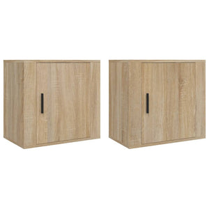 Comodini a Muro 2 pz-Set di 2 Tavolino da notte Rovere Sonoma 50x30x47 cm