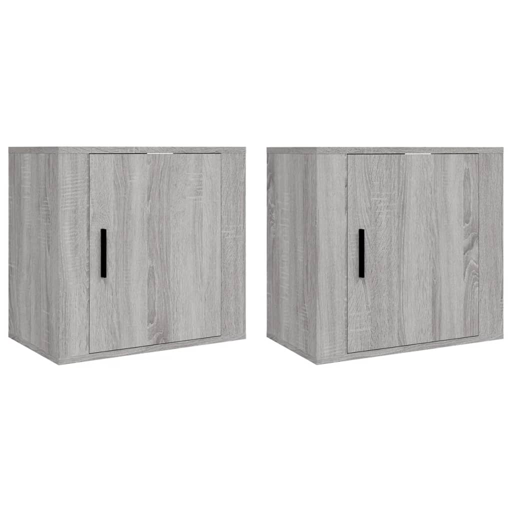Comodini a Muro 2 pz Grigio Sonoma 50x30x47 cm 816877