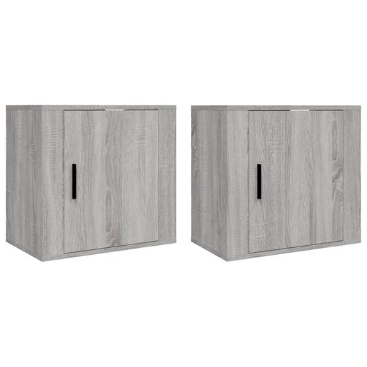 Comodini a Muro 2 pz Grigio Sonoma 50x30x47 cm 816877