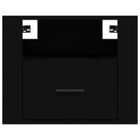 Comodino a Muro-Tavolino da notte sospeso Nero 50x36x40 cm 379276