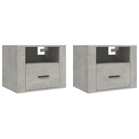 Comodini a Muro 2 pz Grigio Cemento 50x36x40 cm 816889