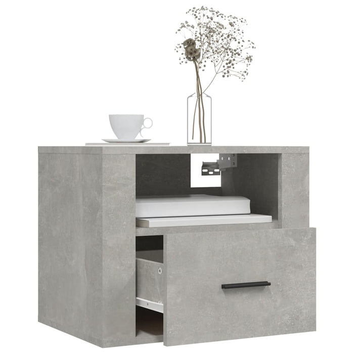 Comodini a Muro 2 pz Grigio Cemento 50x36x40 cm 816889
