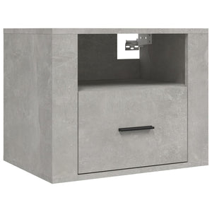 Comodini a Muro 2 pz-Set di 2 Tavolino da notte Grigio Cemento 50x36x40 cm