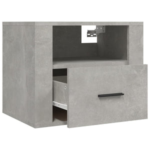 Comodini a Muro 2 pz-Set di 2 Tavolino da notte Grigio Cemento 50x36x40 cm