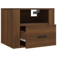 Comodini a Muro 2 pz Rovere Marrone 50x36x40 cm 816895