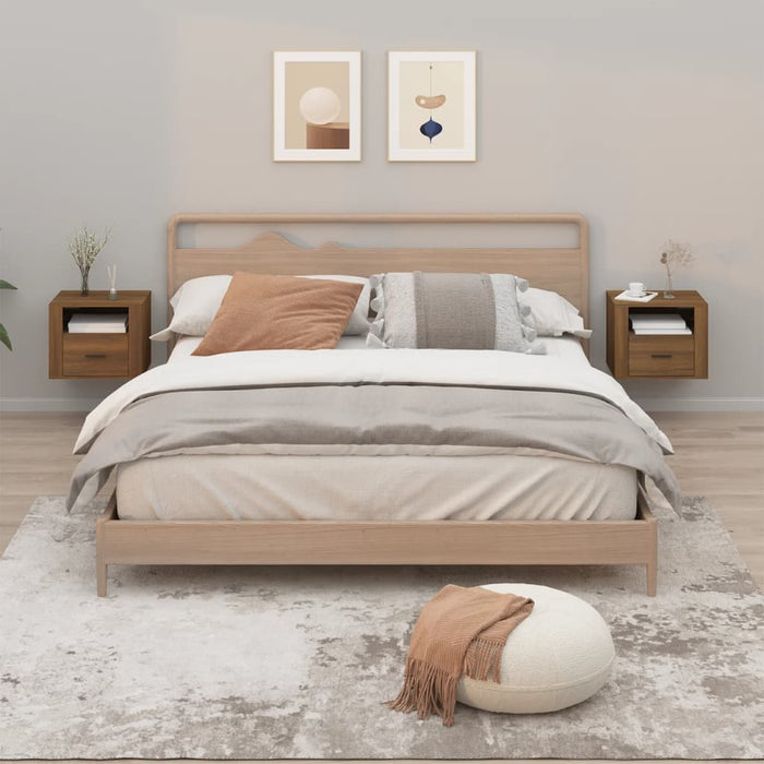 Comodini a Muro 2 pz Rovere Marrone 50x36x40 cm cod mxl 30122