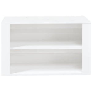 Scarpiera Bianco Lucido 75x35x45 cm in Legno Multistrato 816898