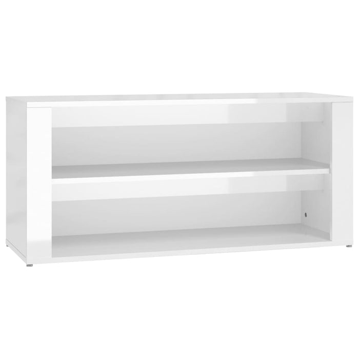 Scarpiera Bianco Lucido 100x35x45 cm in Legno Multistrato 816906