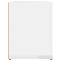 Scarpiera Bianco Lucido 100x35x45 cm in Legno Multistrato 816906