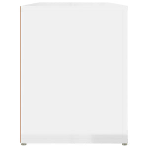 Scarpiera Bianco Lucido 100x35x45 cm in Legno Multistrato 816906