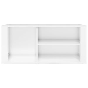 Scarpiera Bianco Lucido 100x35x45 cm in Legno Multistrato 816922